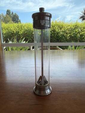 Olde Thompson Art Deco Style Tall Acrylic and Chrome Pepper Mill Grinder